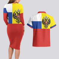 Russian Empire 1721–1917 Couples Matching Long Sleeve Bodycon Dress and Hawaiian Shirt Flag Style
