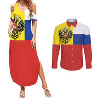 Russian Empire 1721–1917 Couples Matching Summer Maxi Dress and Long Sleeve Button Shirt Flag Style