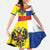 Russian Empire 1721–1917 Family Matching Off The Shoulder Long Sleeve Dress and Hawaiian Shirt Flag Style
