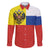 Russian Empire 1721–1917 Family Matching Off The Shoulder Long Sleeve Dress and Hawaiian Shirt Flag Style