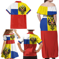 Russian Empire 1721–1917 Family Matching Off Shoulder Maxi Dress and Hawaiian Shirt Flag Style