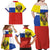 Russian Empire 1721–1917 Family Matching Off Shoulder Maxi Dress and Hawaiian Shirt Flag Style