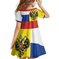 Russian Empire 1721–1917 Family Matching Off Shoulder Short Dress and Hawaiian Shirt Flag Style