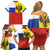 Russian Empire 1721–1917 Family Matching Off Shoulder Short Dress and Hawaiian Shirt Flag Style