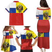 Russian Empire 1721–1917 Family Matching Puletasi and Hawaiian Shirt Flag Style