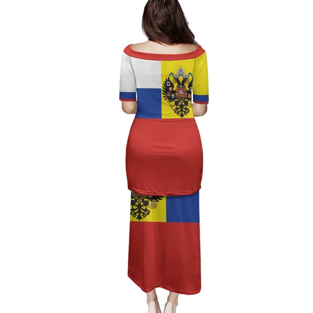 Russian Empire 1721–1917 Family Matching Puletasi and Hawaiian Shirt Flag Style