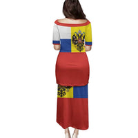 Russian Empire 1721–1917 Family Matching Puletasi and Hawaiian Shirt Flag Style