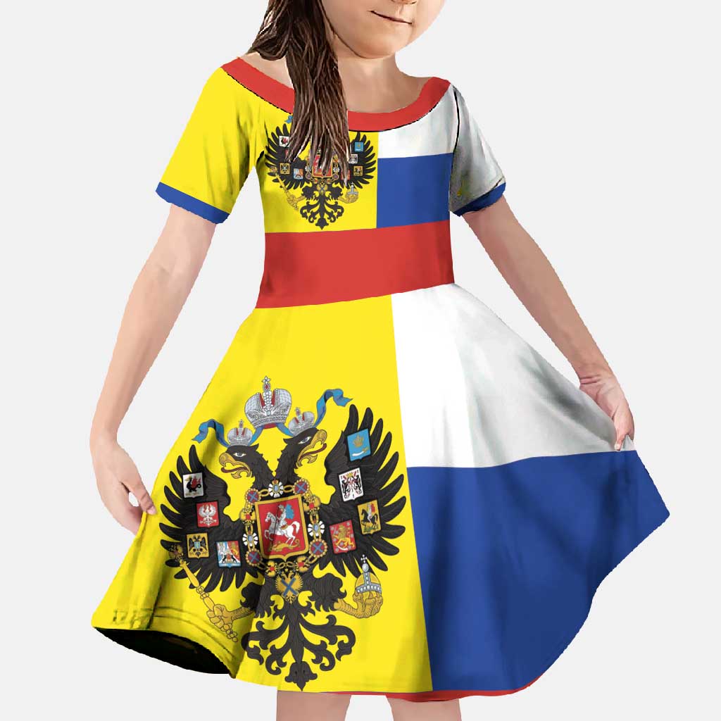 Russian Empire 1721–1917 Family Matching Short Sleeve Bodycon Dress and Hawaiian Shirt Flag Style