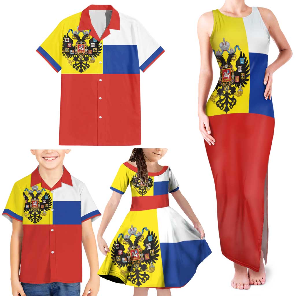Russian Empire 1721–1917 Family Matching Tank Maxi Dress and Hawaiian Shirt Flag Style