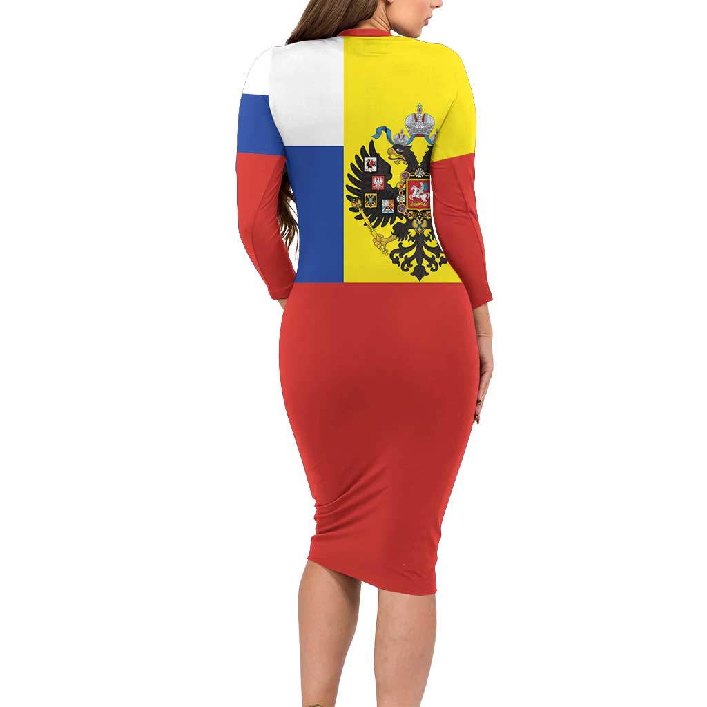 Russian Empire 1721–1917 Long Sleeve Bodycon Dress Flag Style
