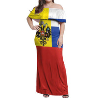 Russian Empire 1721–1917 Off Shoulder Maxi Dress Flag Style