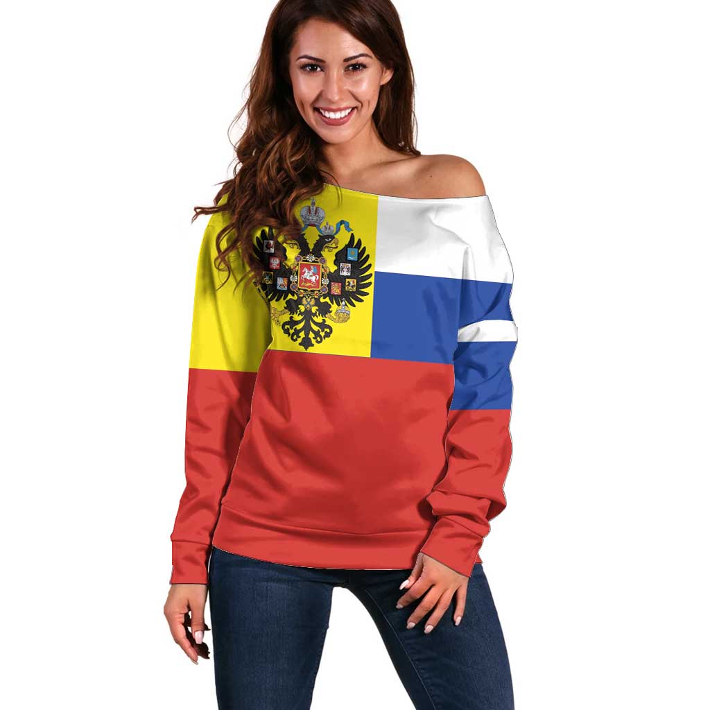 Russian Empire 1721–1917 Off Shoulder Sweater Flag Style