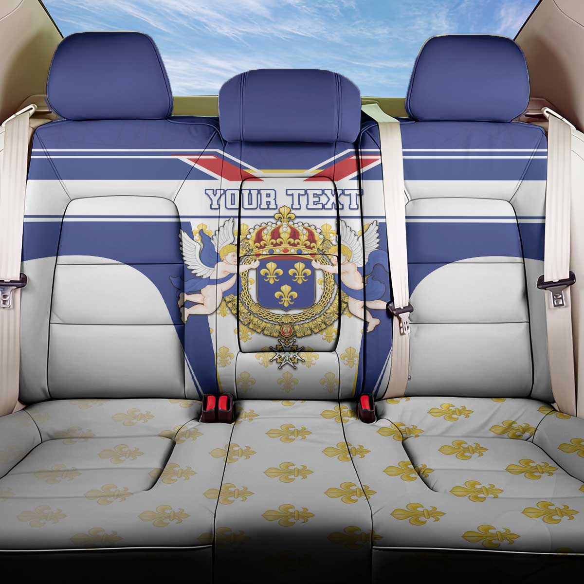 Personalized French Colonial Empire Back Car Seat Cover Royal Standard of France