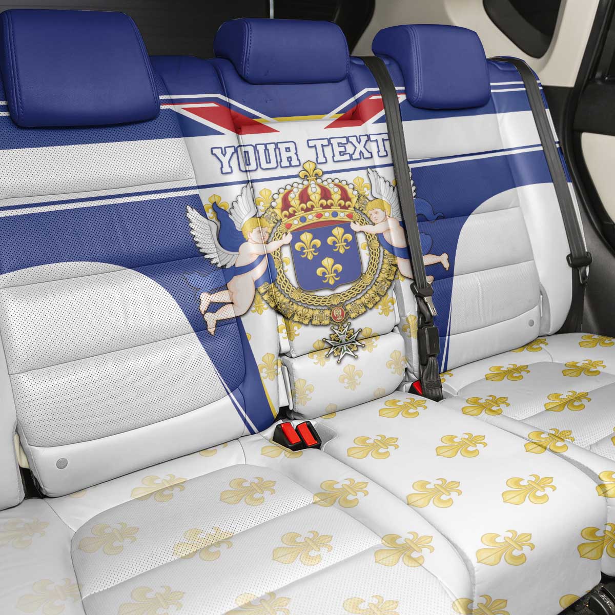 Personalized French Colonial Empire Back Car Seat Cover Royal Standard of France