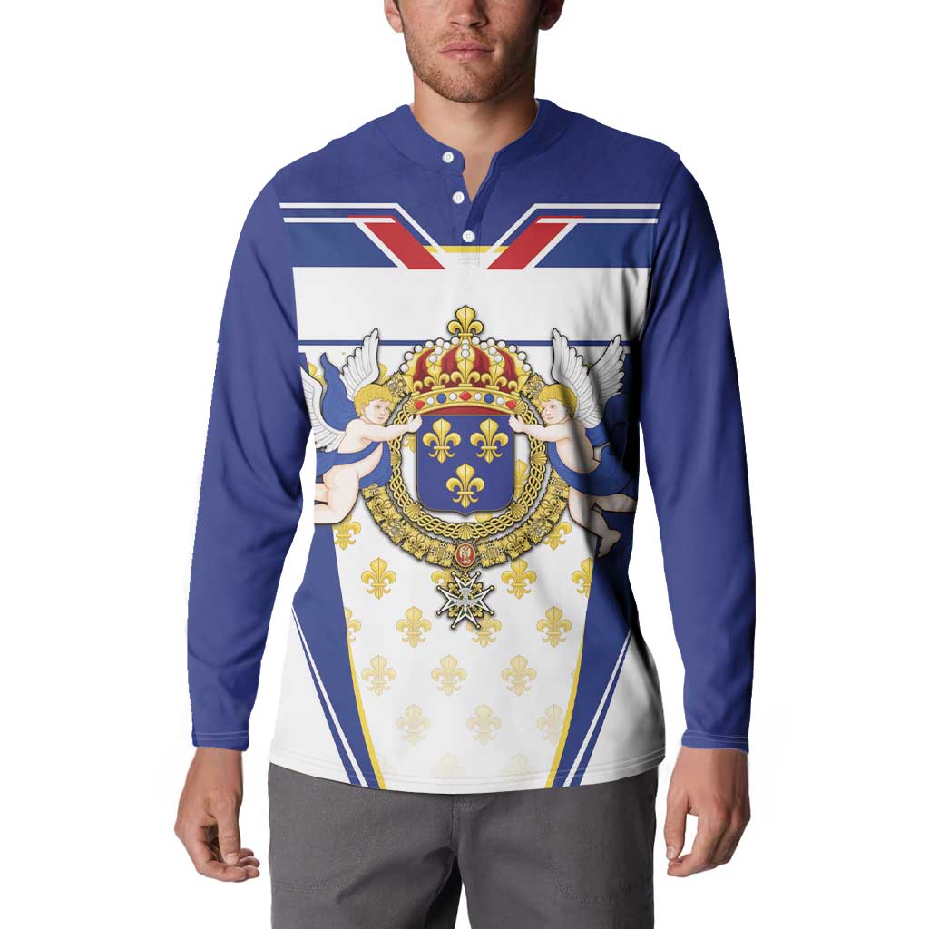 Personalized French Colonial Empire Button Sweatshirt Royal Standard of France