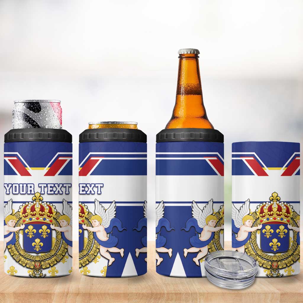 Personalized French Colonial Empire 4 in 1 Can Cooler Tumbler Royal Standard of France