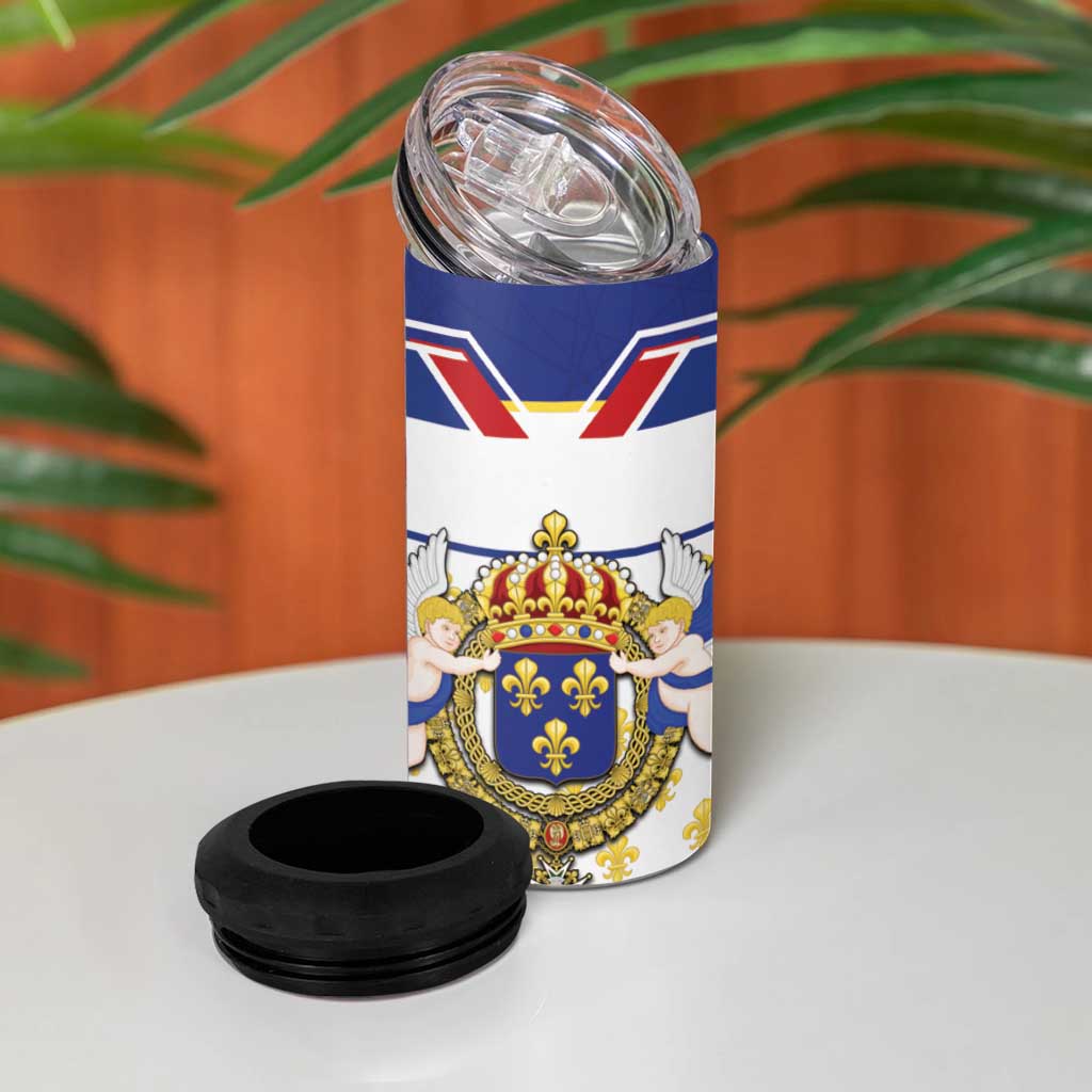 Personalized French Colonial Empire 4 in 1 Can Cooler Tumbler Royal Standard of France