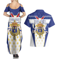 Personalized French Colonial Empire Couples Matching Summer Maxi Dress and Hawaiian Shirt Royal Standard of France