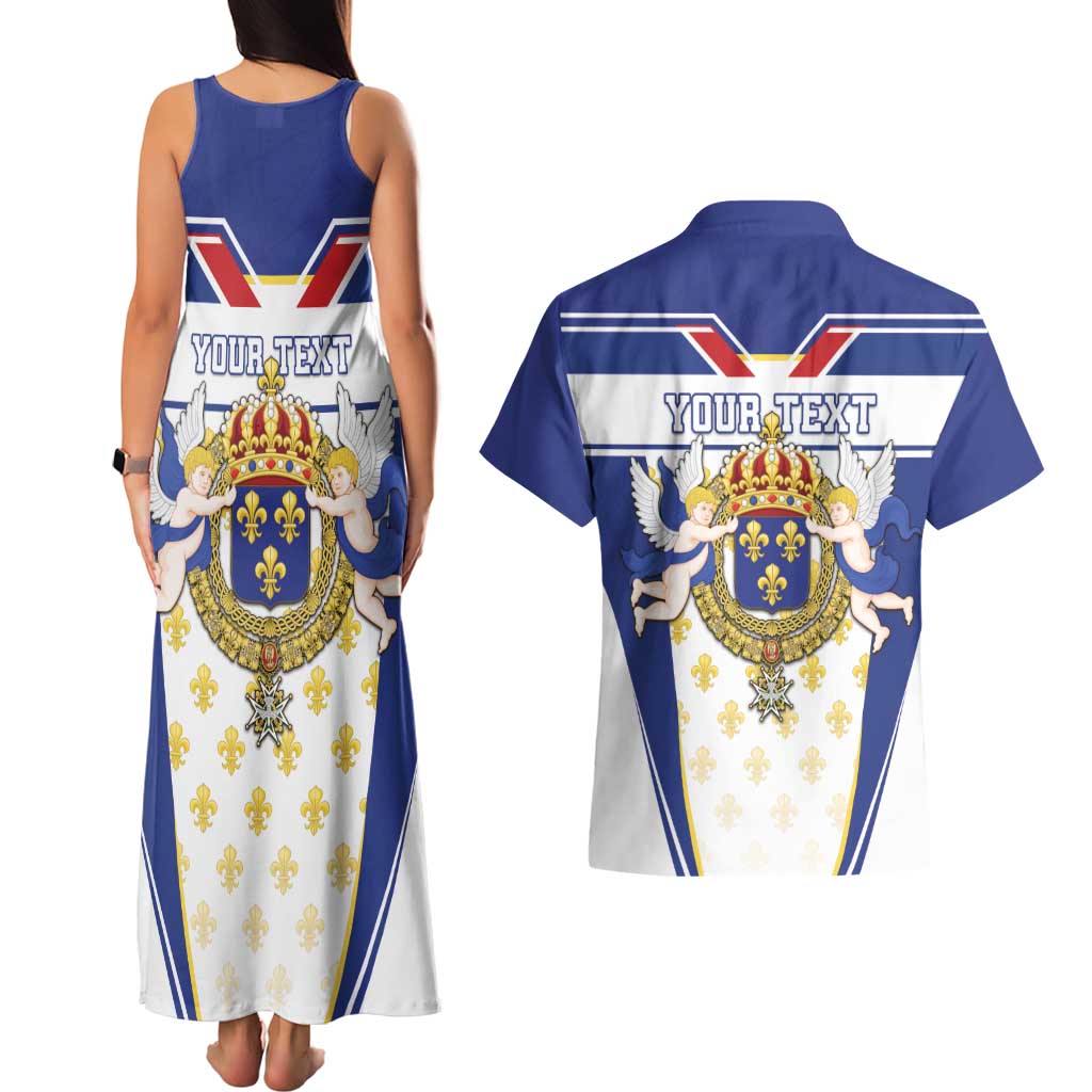 Personalized French Colonial Empire Couples Matching Tank Maxi Dress and Hawaiian Shirt Royal Standard of France