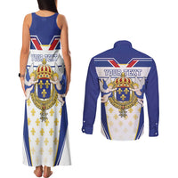 Personalized French Colonial Empire Couples Matching Tank Maxi Dress and Long Sleeve Button Shirt Royal Standard of France