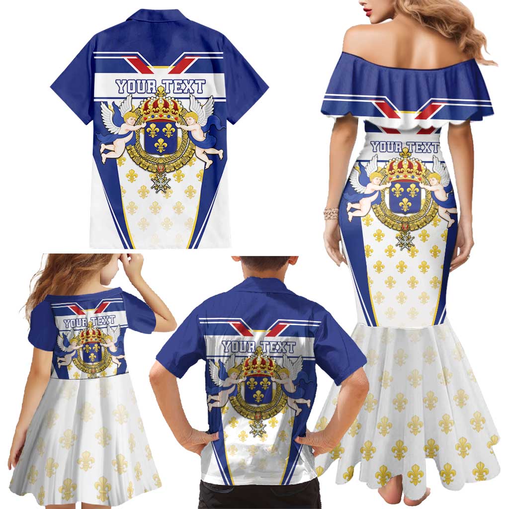 Personalized French Colonial Empire Family Matching Mermaid Dress and Hawaiian Shirt Royal Standard of France