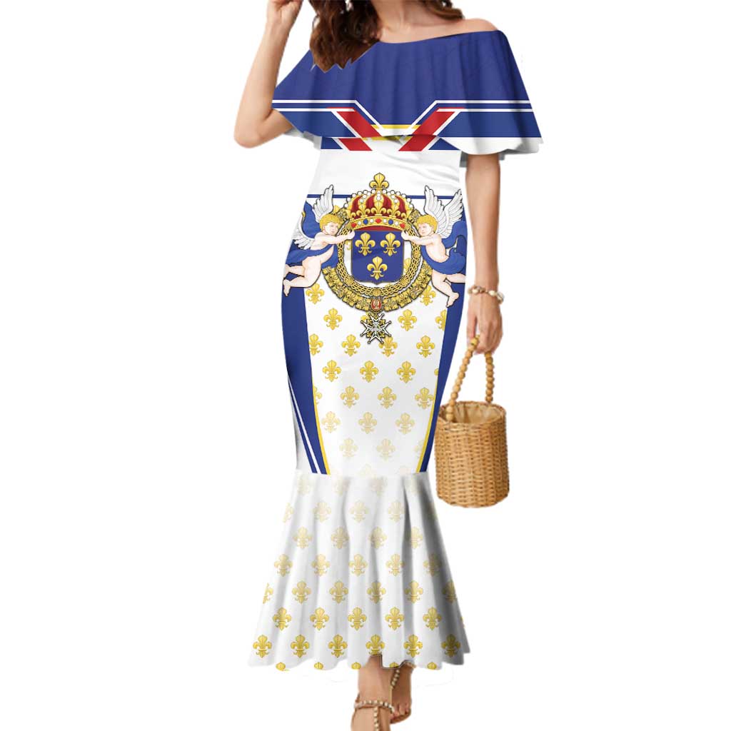Personalized French Colonial Empire Family Matching Mermaid Dress and Hawaiian Shirt Royal Standard of France