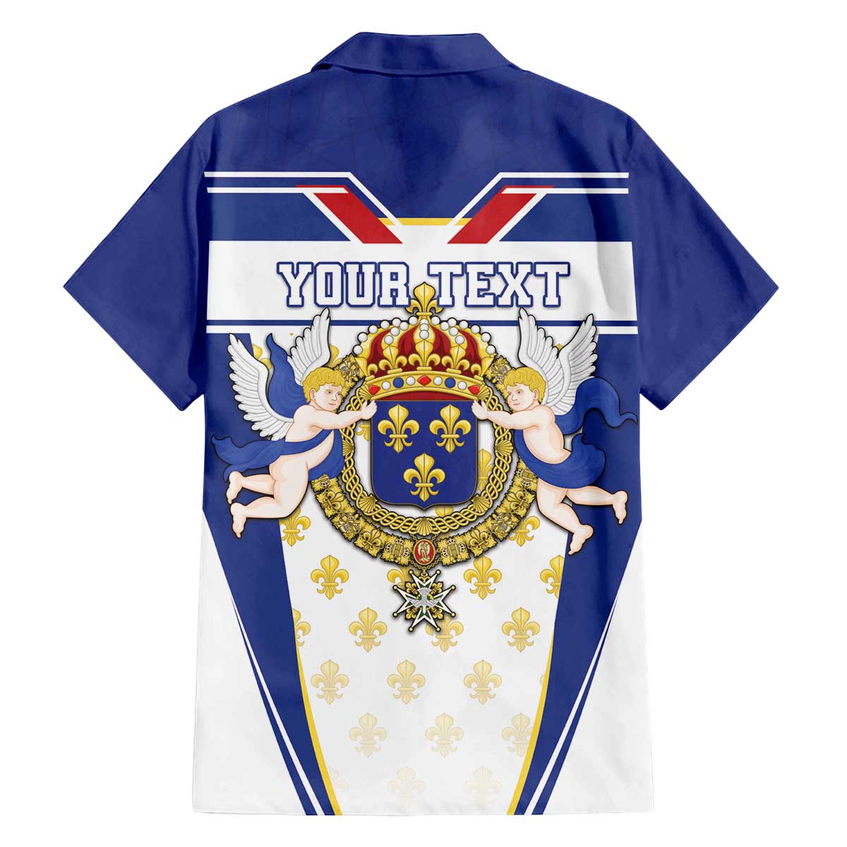 Personalized French Colonial Empire Family Matching Off The Shoulder Long Sleeve Dress and Hawaiian Shirt Royal Standard of France