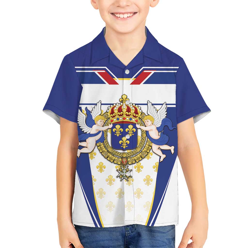 Personalized French Colonial Empire Family Matching Off Shoulder Maxi Dress and Hawaiian Shirt Royal Standard of France