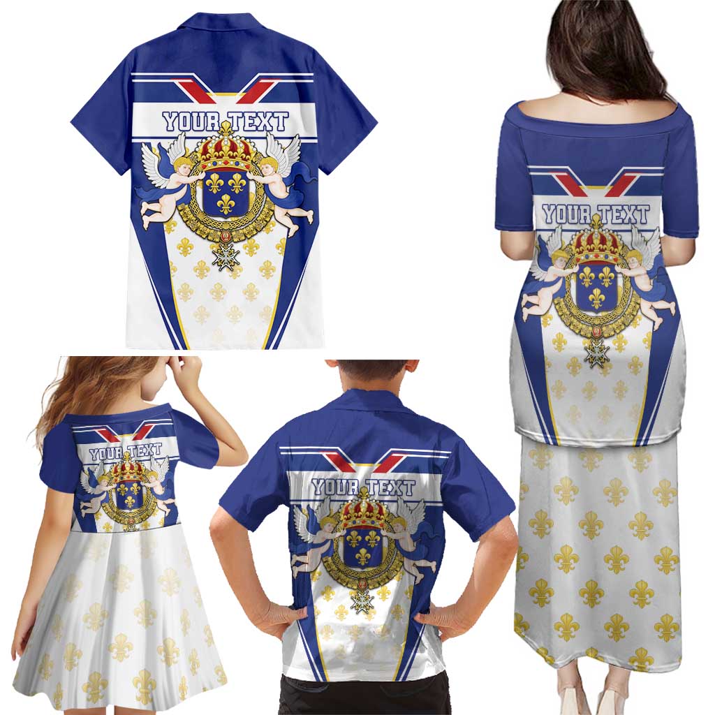 Personalized French Colonial Empire Family Matching Puletasi and Hawaiian Shirt Royal Standard of France