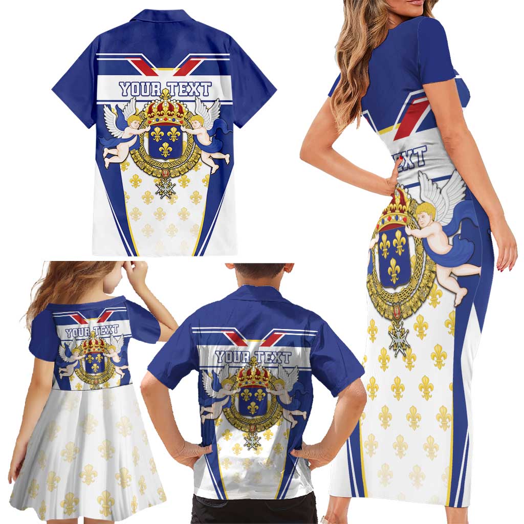 Personalized French Colonial Empire Family Matching Short Sleeve Bodycon Dress and Hawaiian Shirt Royal Standard of France