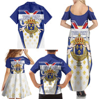 Personalized French Colonial Empire Family Matching Summer Maxi Dress and Hawaiian Shirt Royal Standard of France