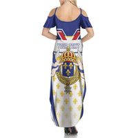 Personalized French Colonial Empire Family Matching Summer Maxi Dress and Hawaiian Shirt Royal Standard of France