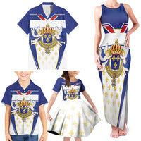 Personalized French Colonial Empire Family Matching Tank Maxi Dress and Hawaiian Shirt Royal Standard of France