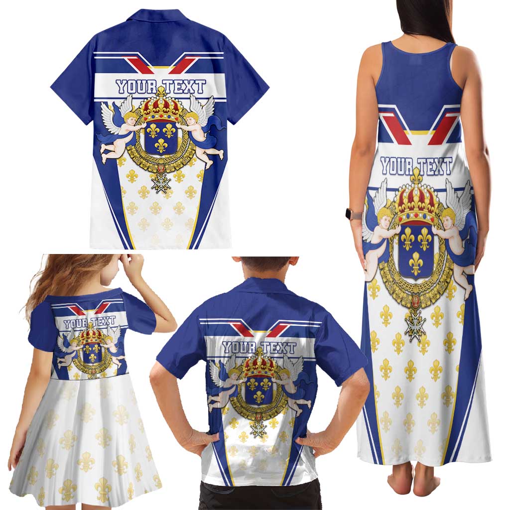 Personalized French Colonial Empire Family Matching Tank Maxi Dress and Hawaiian Shirt Royal Standard of France