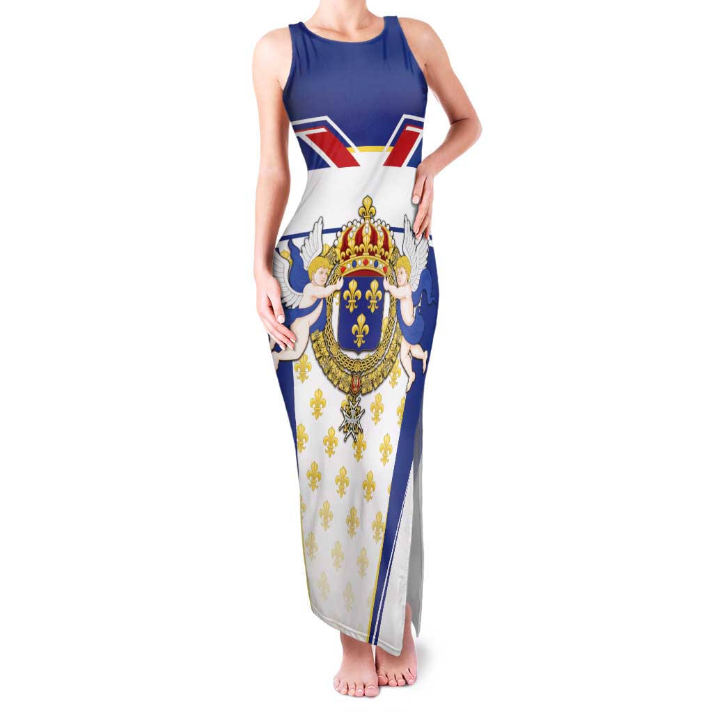 Personalized French Colonial Empire Family Matching Tank Maxi Dress and Hawaiian Shirt Royal Standard of France