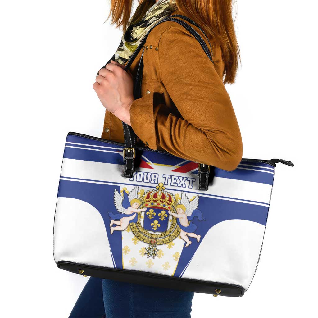 Personalized French Colonial Empire Leather Tote Bag Royal Standard of France