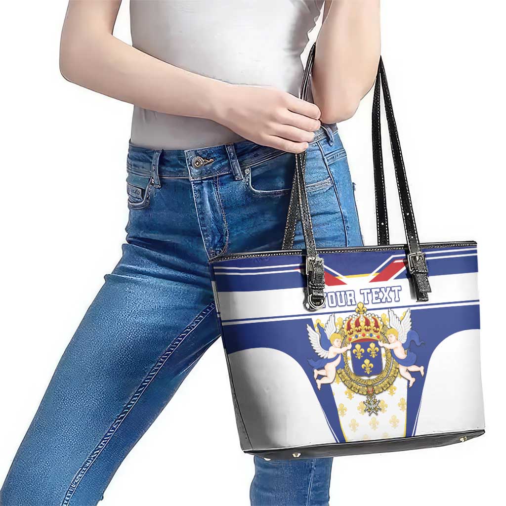 Personalized French Colonial Empire Leather Tote Bag Royal Standard of France