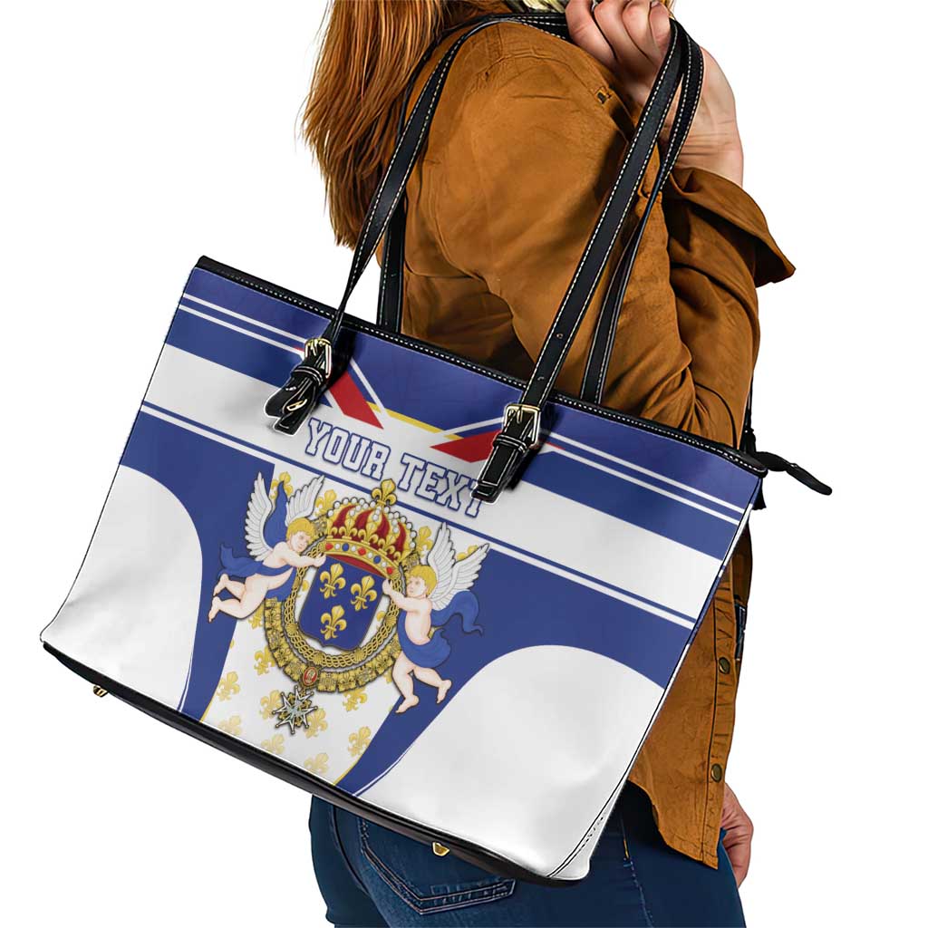 Personalized French Colonial Empire Leather Tote Bag Royal Standard of France