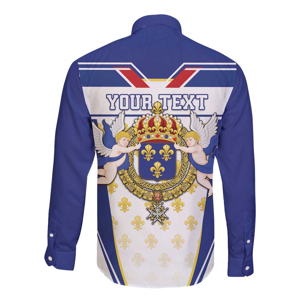 Personalized French Colonial Empire Long Sleeve Button Shirt Royal Standard of France