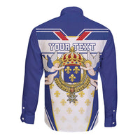 Personalized French Colonial Empire Long Sleeve Button Shirt Royal Standard of France