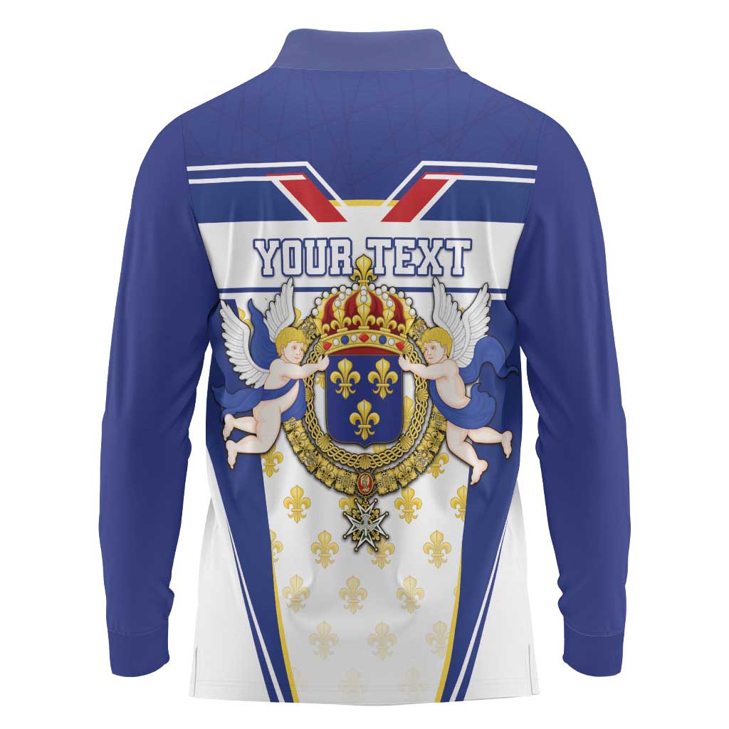 Personalized French Colonial Empire Long Sleeve Polo Shirt Royal Standard of France