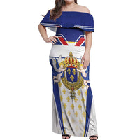 Personalized French Colonial Empire Off Shoulder Maxi Dress Royal Standard of France