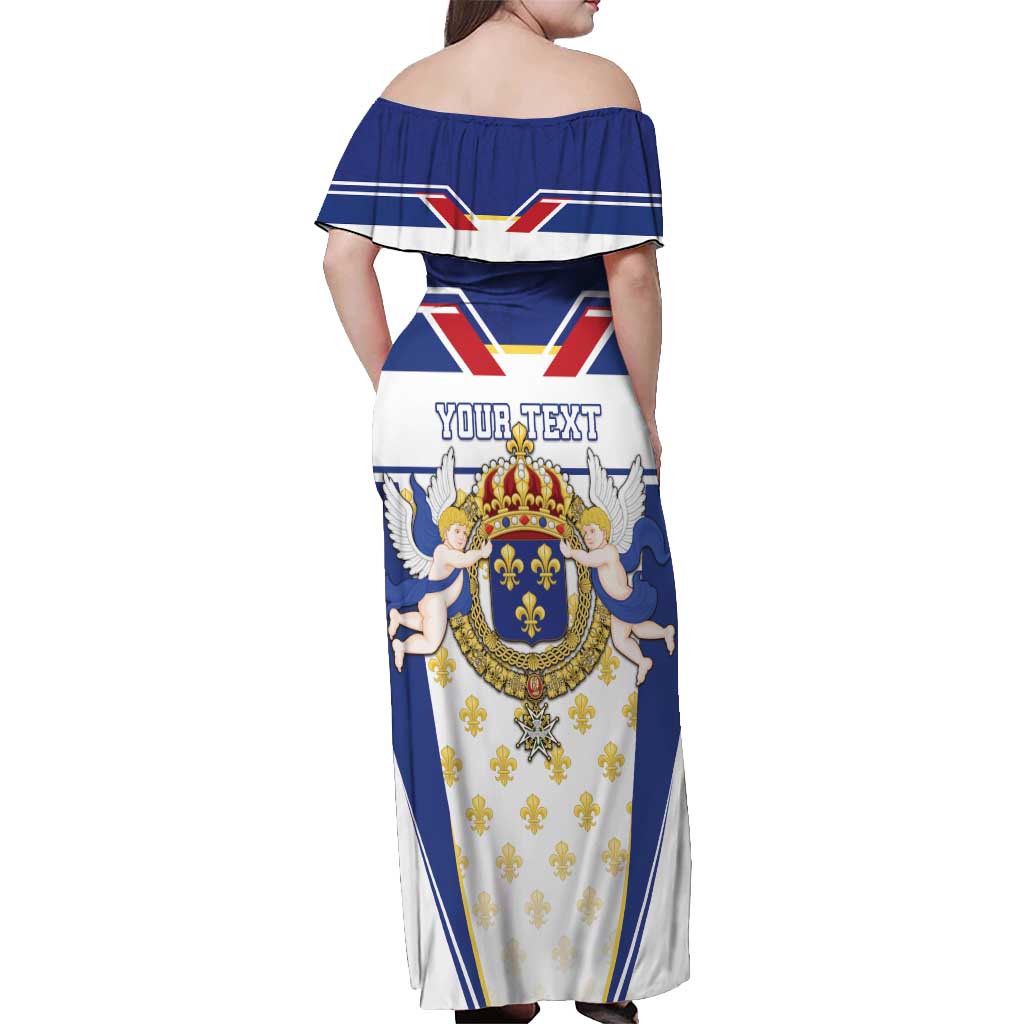 Personalized French Colonial Empire Off Shoulder Maxi Dress Royal Standard of France