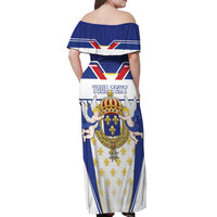 Personalized French Colonial Empire Off Shoulder Maxi Dress Royal Standard of France