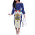 Personalized French Colonial Empire Off The Shoulder Long Sleeve Dress Royal Standard of France