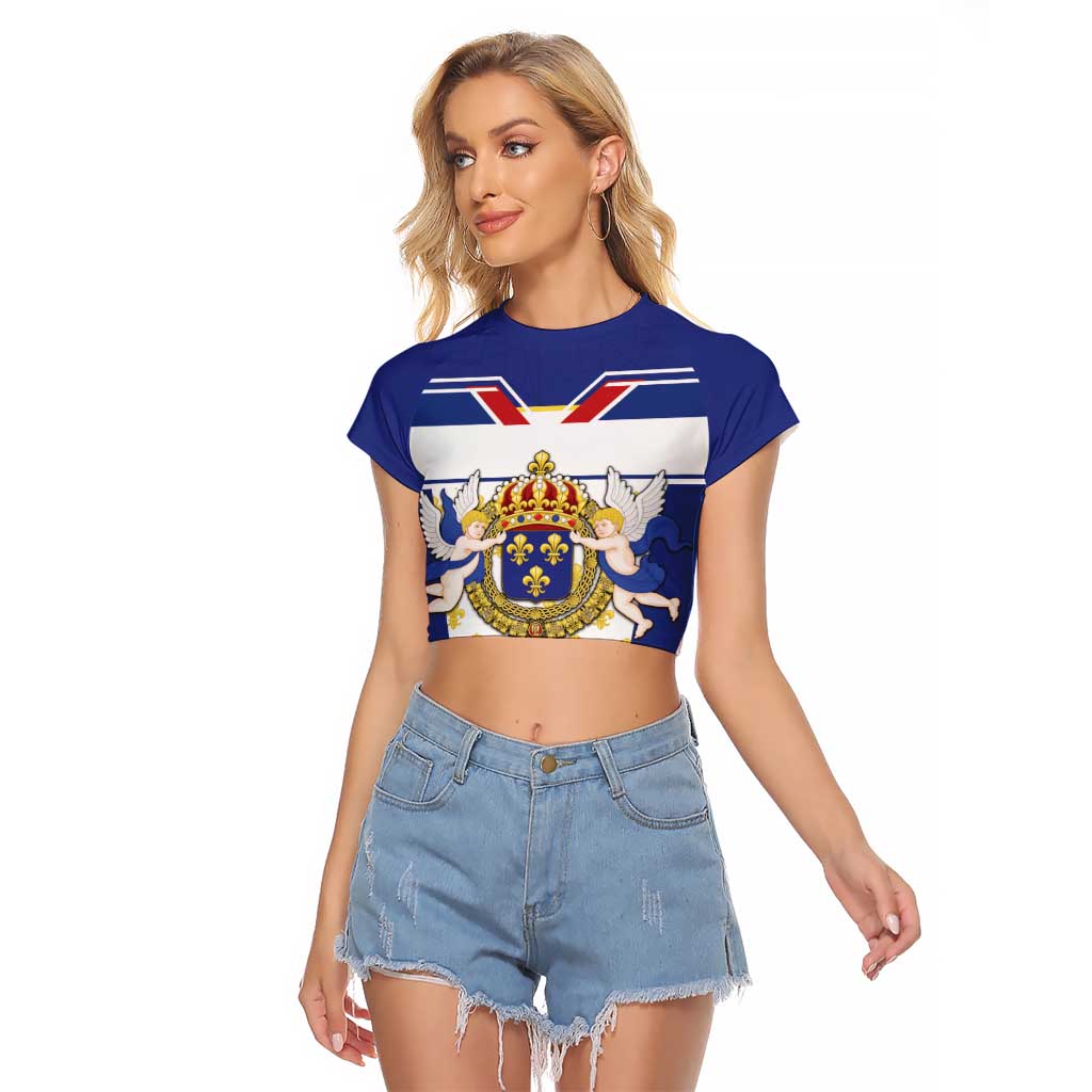 Personalized French Colonial Empire Raglan Cropped T Shirt Royal Standard of France