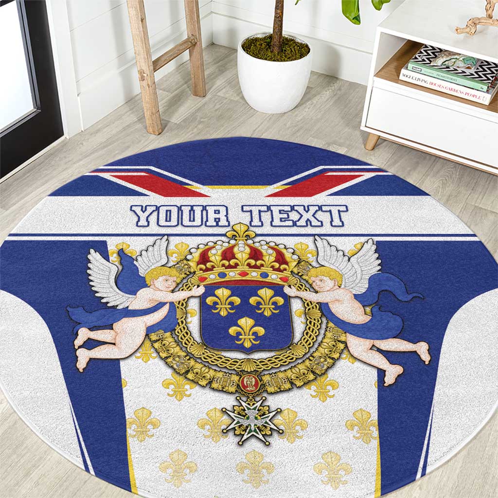 Personalized French Colonial Empire Round Carpet Royal Standard of France