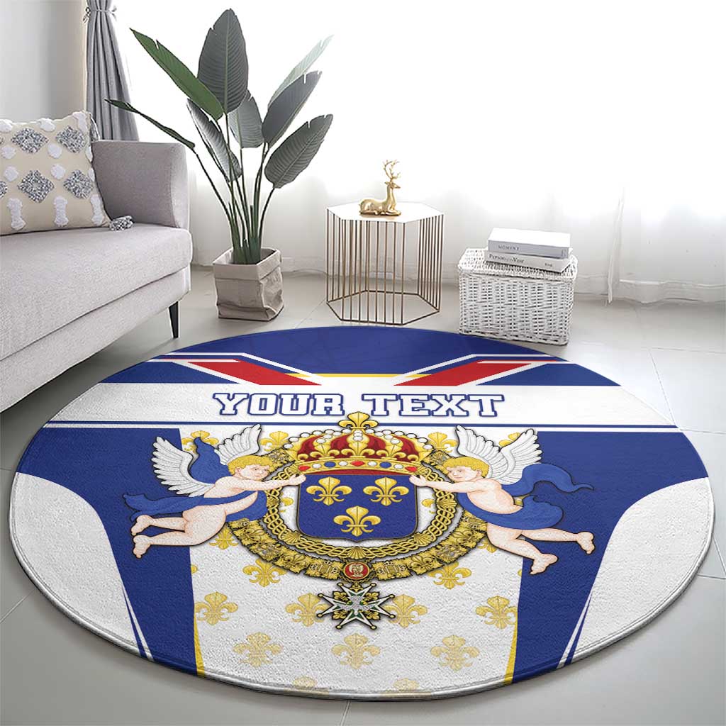 Personalized French Colonial Empire Round Carpet Royal Standard of France