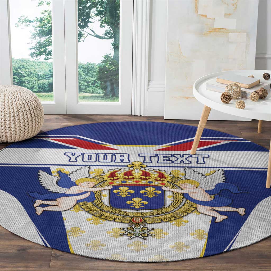 Personalized French Colonial Empire Round Carpet Royal Standard of France