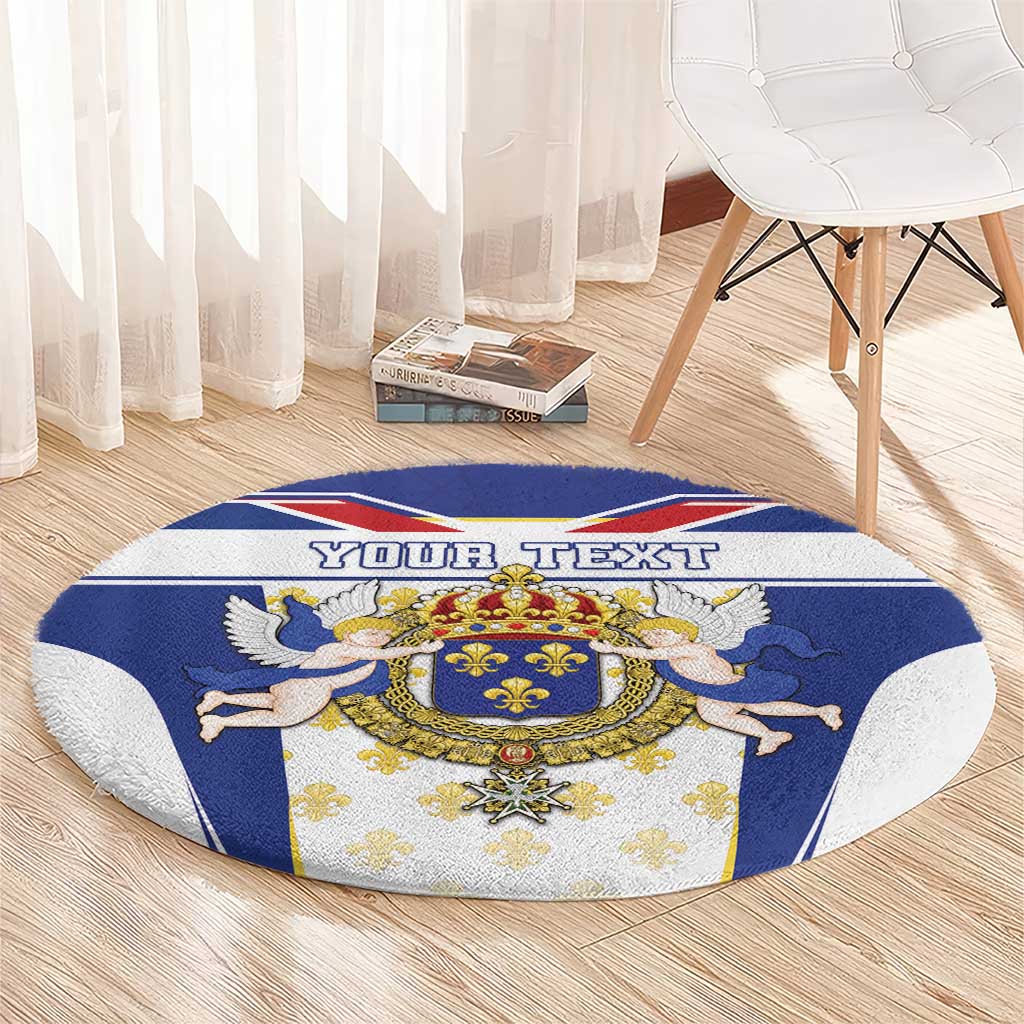 Personalized French Colonial Empire Round Carpet Royal Standard of France
